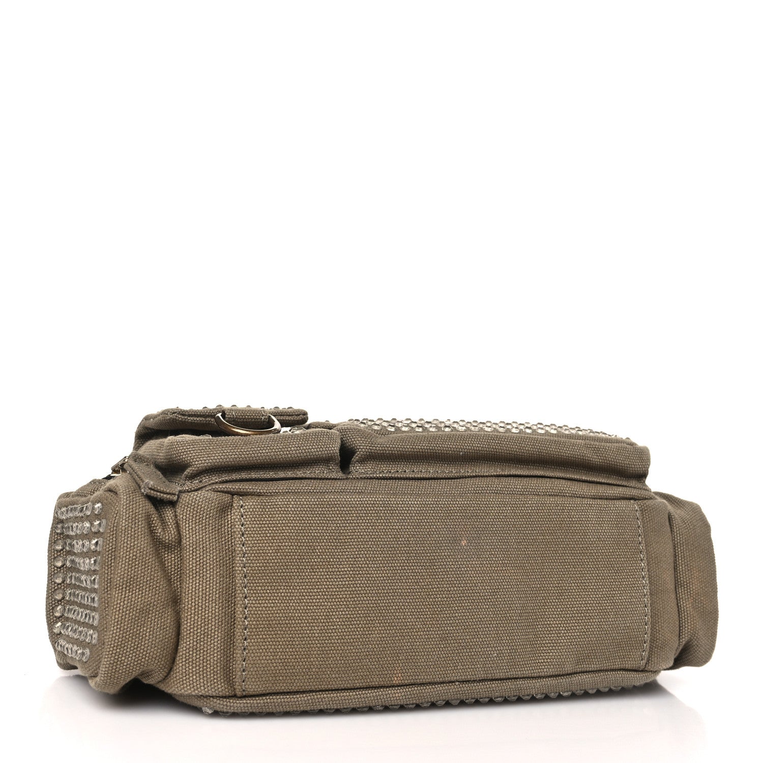 Marc Jacobs Cotton Canvas Crystal Embellished The Cargo Bag Slate Green 3 of 8