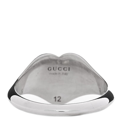 Gucci Sterling Silver Enamel Heart Ring 52 6 Red 4 of 6