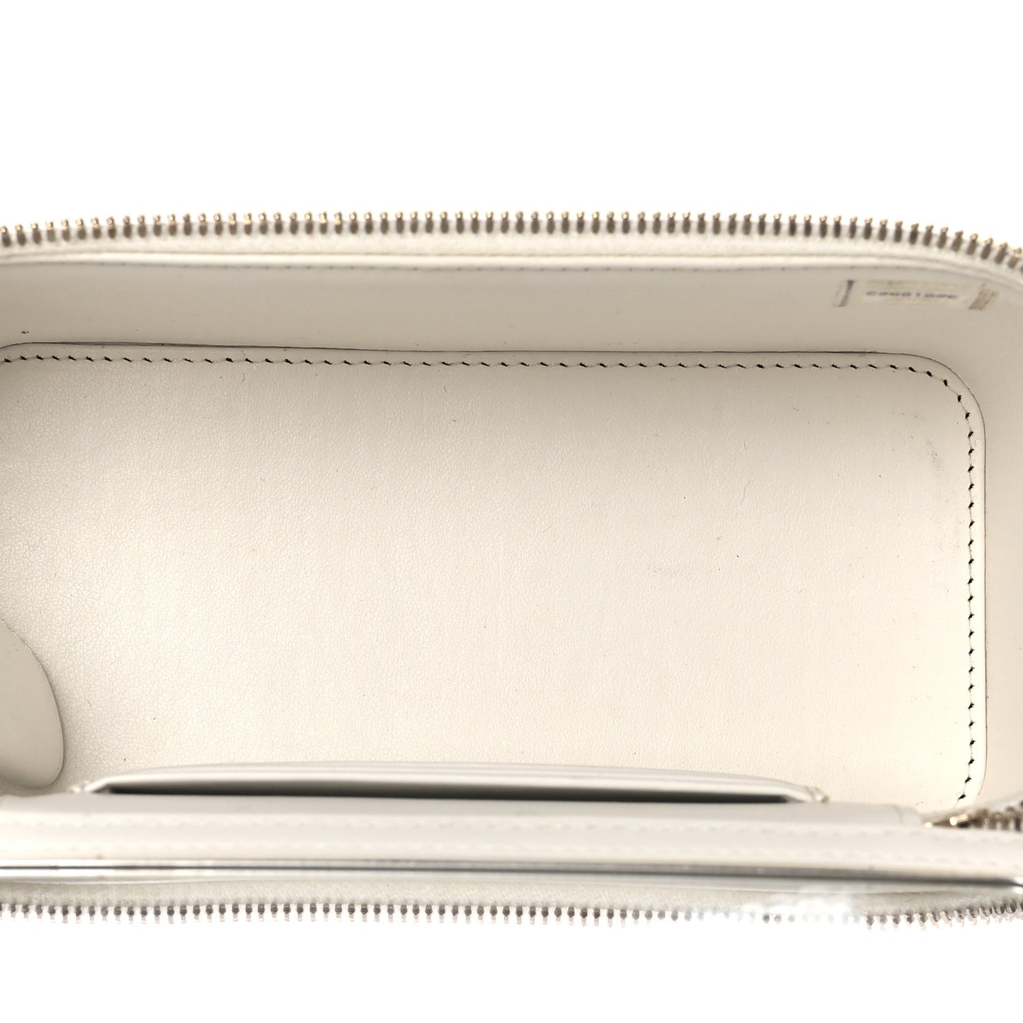 Caviar Quilted Small Vanity Case With Chain White