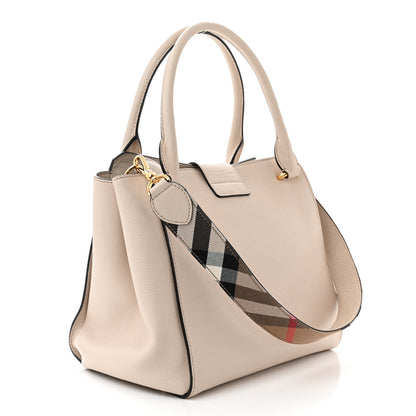 Burberry Soft Grain Calfskin Medium Buckle Tote Limestone 3 of 12