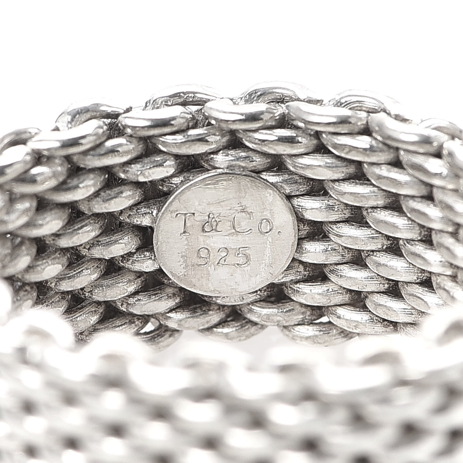 Tiffany Sterling Silver Mesh Somerset Ring 48 4.5 4 of 4