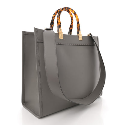 Fendi Vitello King Plexiglass Logo Embossed Medium Fendi Sunshine Shopper Tote Moon 3 of 10