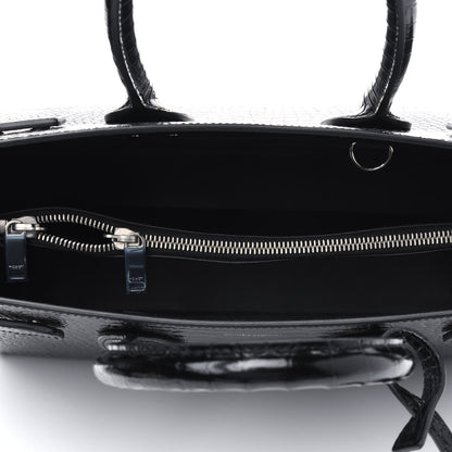 Saint Laurent Calfskin Crocodile Embossed Small Sac de Jour Black 3 of 4