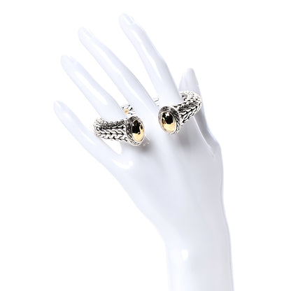John Hardy Sterling Silver 22K Yellow Gold Palu Oval Kick Cuff Bracelet 2 of 7