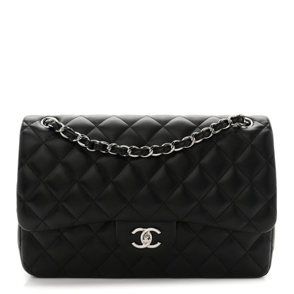 Chanel Lambskin Quilted Jumbo Double Flap Black 1 of 11