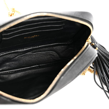 Saint Laurent Grain De Poudre Matelasse Monogram Mini Lou Camera Bag Black 5 of 11