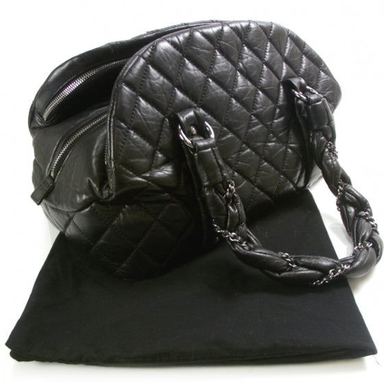 Lambskin Vintage Ligne Lady Braid Tote Black