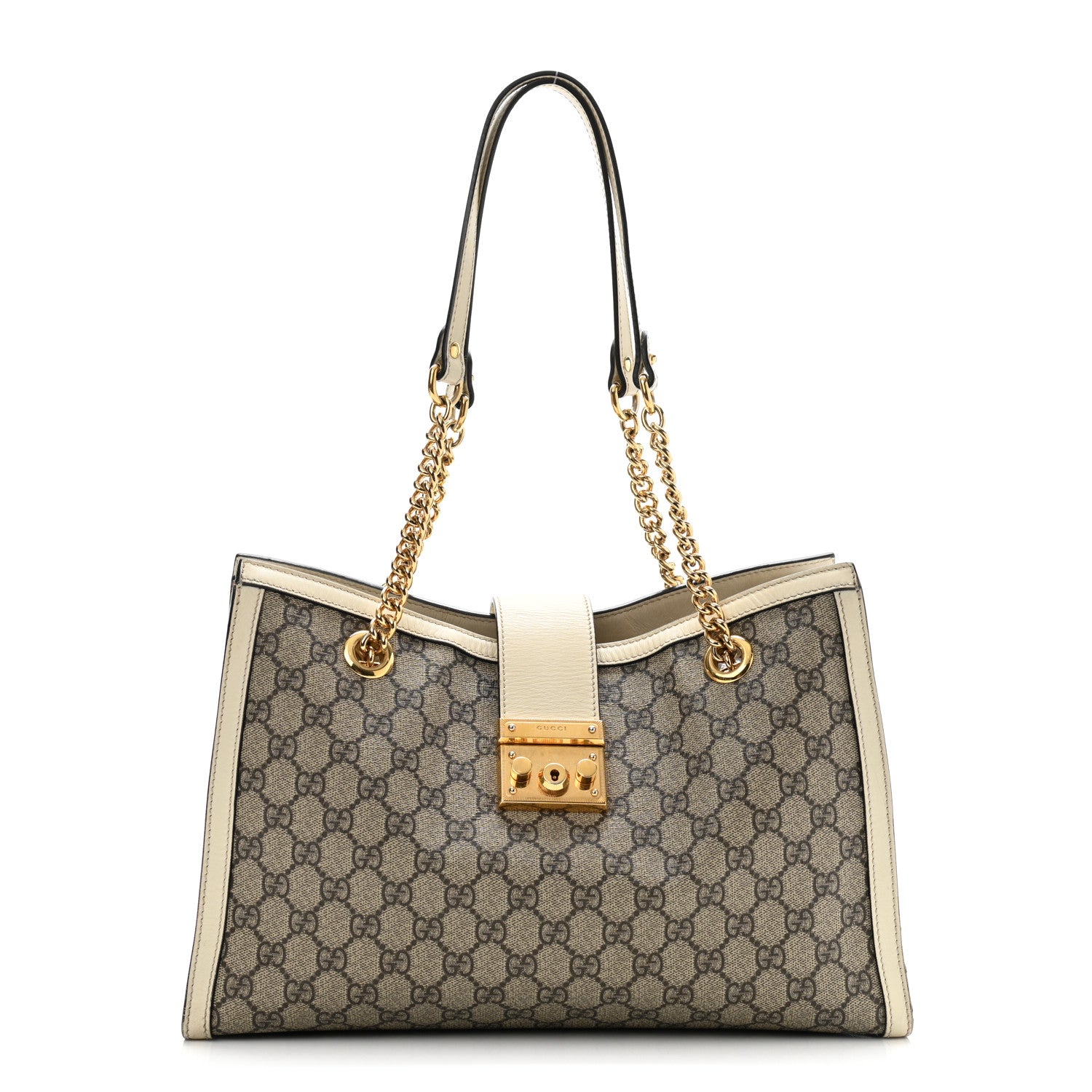 Gucci GG Supreme Monogram Medium Padlock Tote White 1 of 29