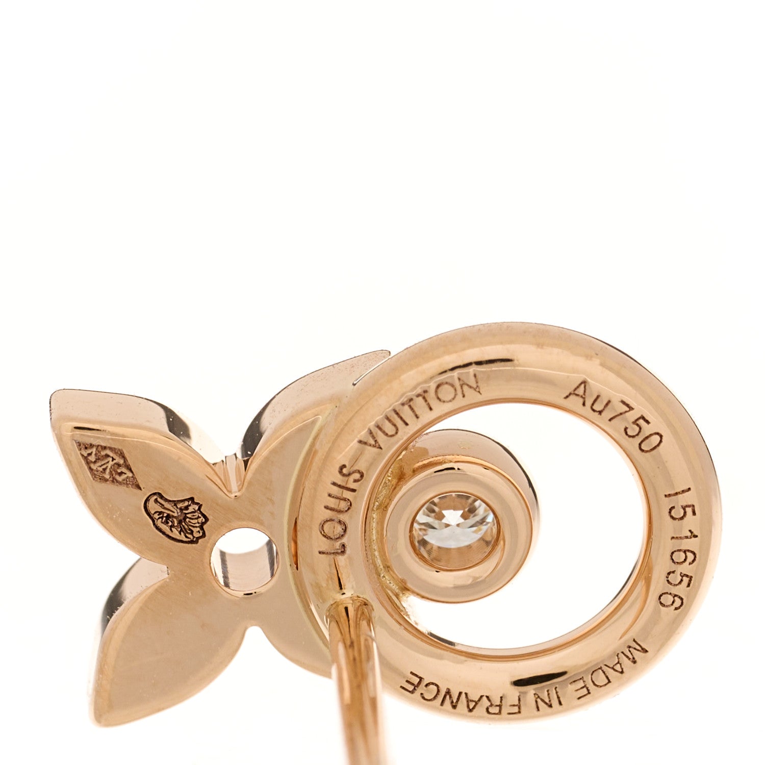 Louis Vuitton 18K Pink Gold Diamond Idylle Blossom Single Earring 4 of 5