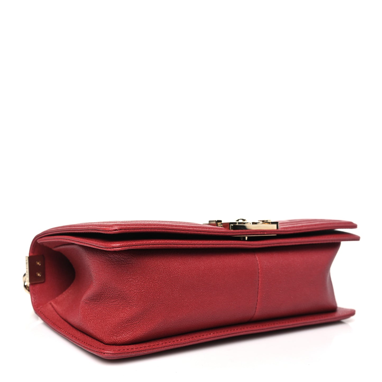 Caviar Chevron Quilted Medium Boy Flap Red