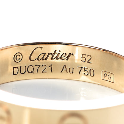 Cartier 18K Yellow Gold Diamond 4mm LOVE Wedding Band Ring 52 6 4 of 5