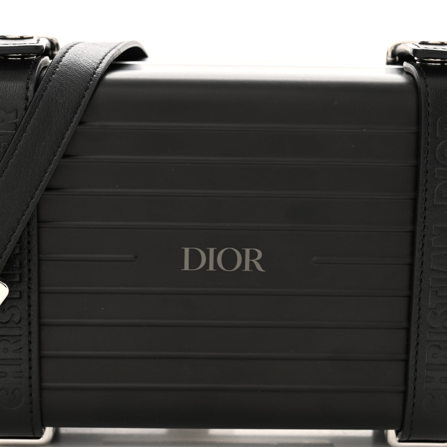 X RIMOWA Aluminum Personal Clutch On Strap Black