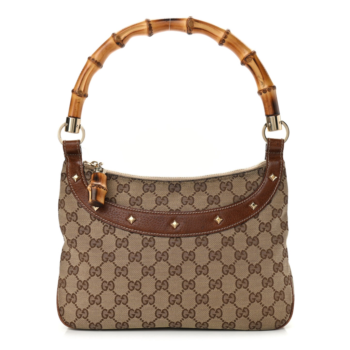 Monogram Bamboo Anita Top Handle Bag Brown