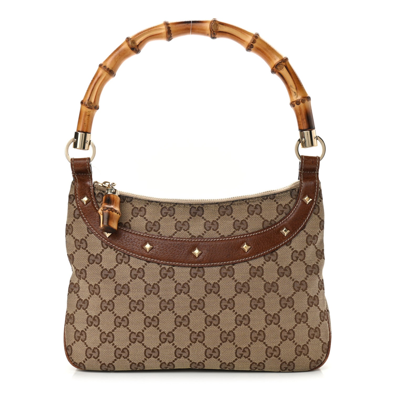 Gucci Monogram Bamboo Anita Top Handle Bag Brown 1 of 11