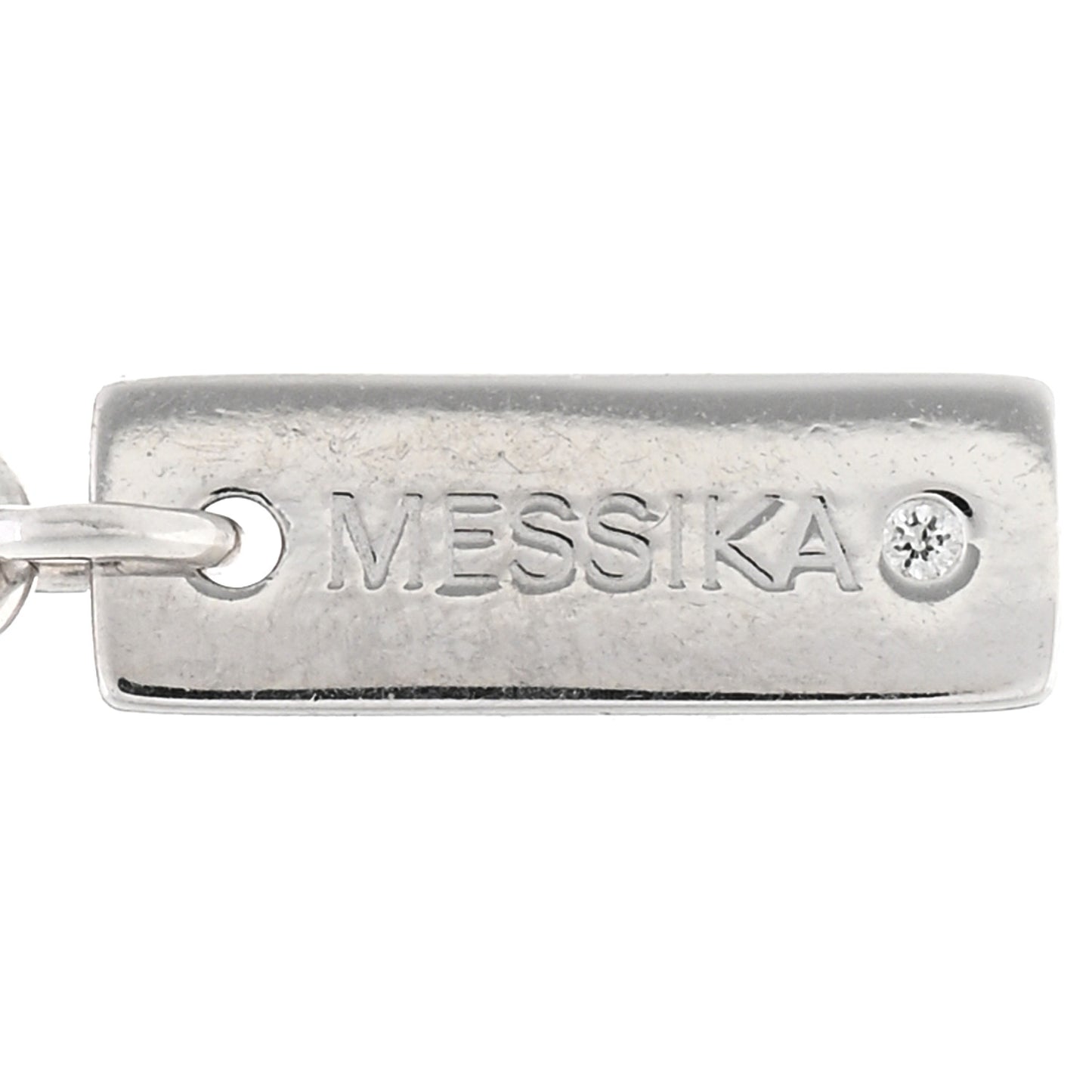 18K White Gold Diamond LM Move Uno Pave Pendant Necklace