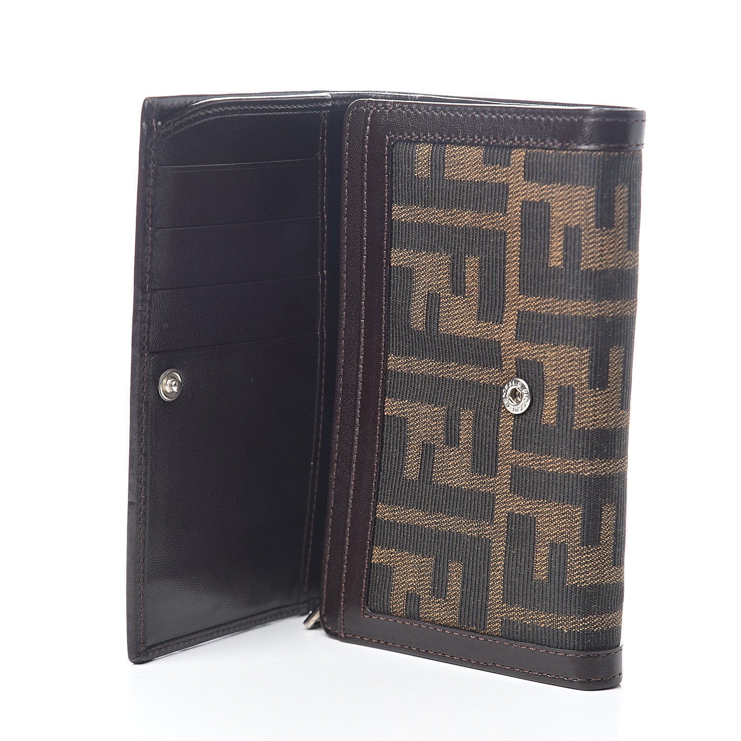 Fendi Zucca Compact Wallet Tobacco 4 of 5
