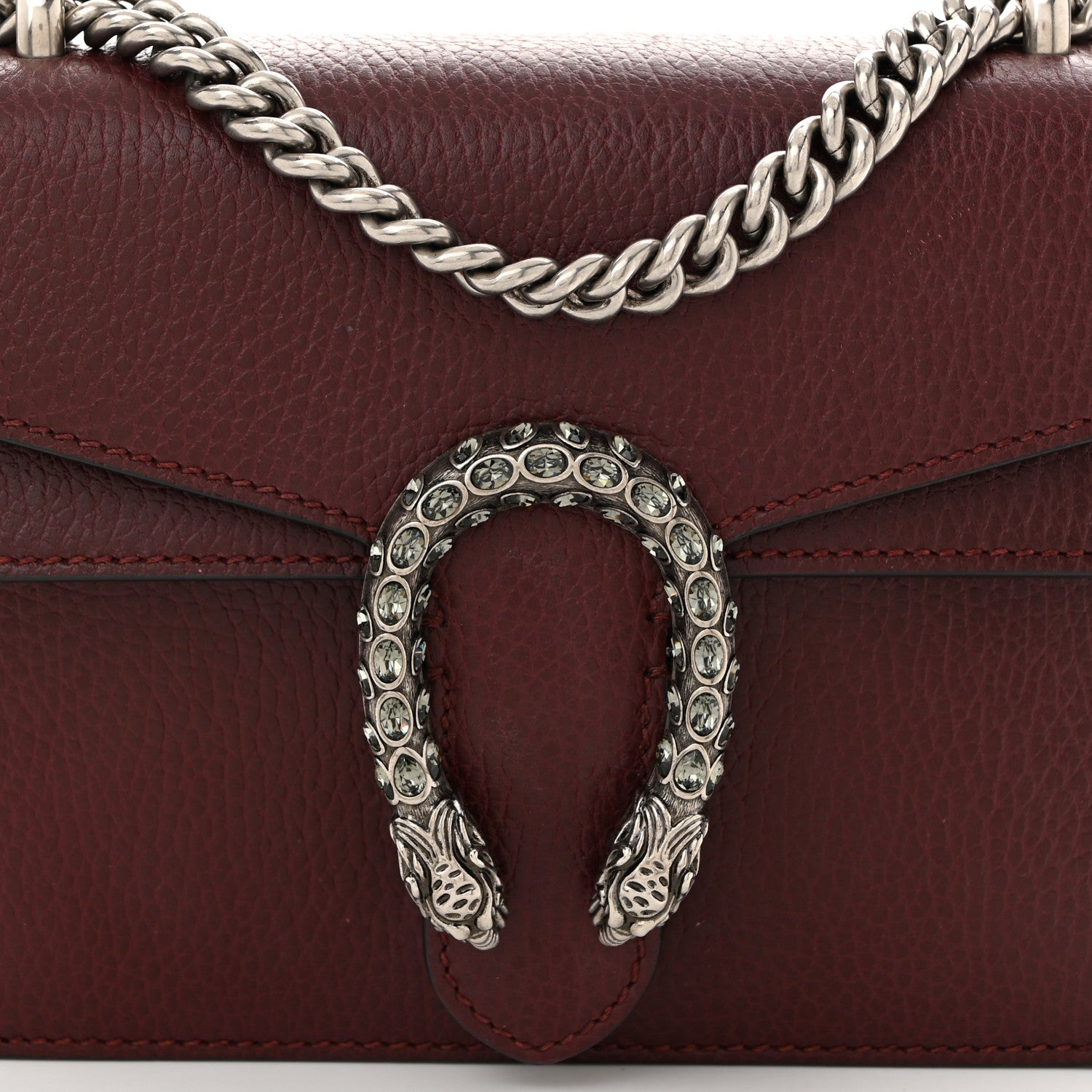 Gucci Dollar Calfskin Crystal Mini Dionysus Shoulder Bag Vintage Bordeaux 8 of 12