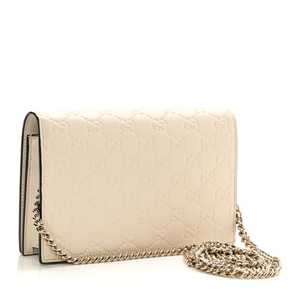 Gucci Guccissima Signature Bowy Chain Wallet Mystic White 3 of 8