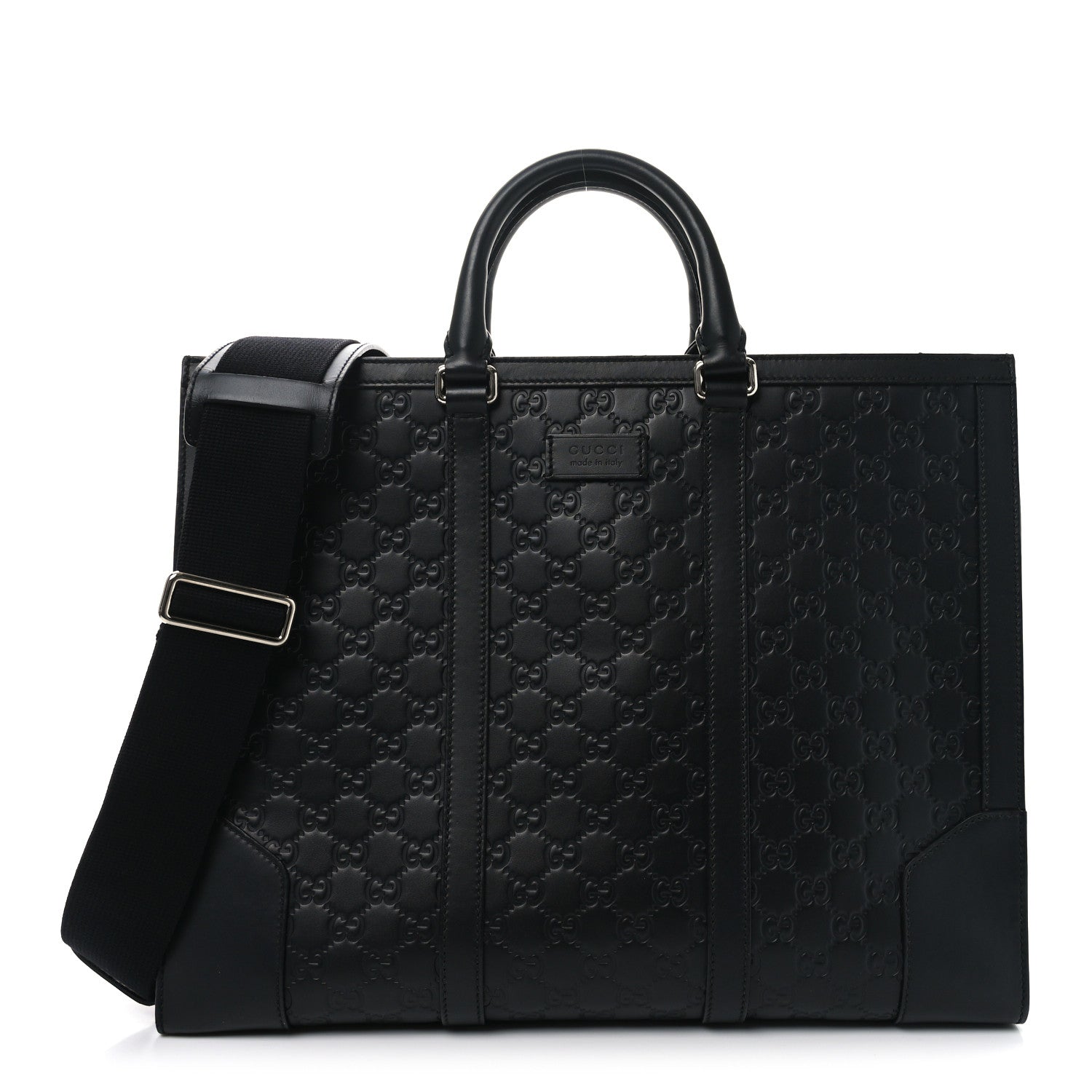 Gucci Guccissima Signature Briefcase Black 1 of 11
