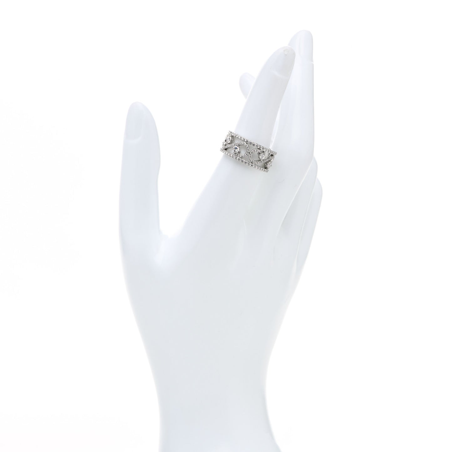 Platinum Diamond Enchant Scroll Ring 54 7