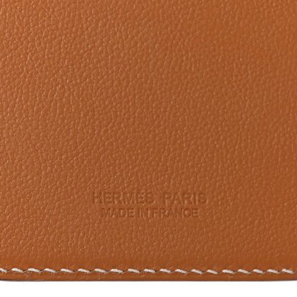 Hermes Swift Stitched Faubourg MagSafe Card Holder Gold Bleu De France Orange 5 of 7