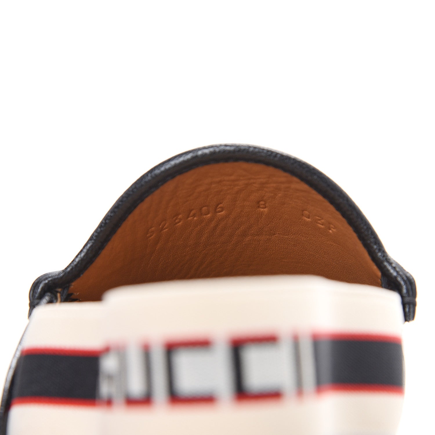 Gucci Goatskin Stripe Mens Horsebit Slingback Slippers 8 Black 9 of 11