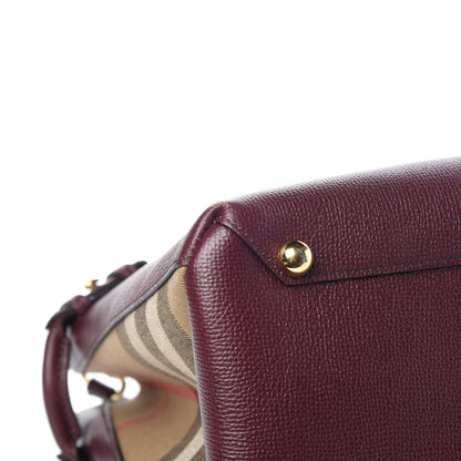 Burberry Grainy Calfskin House Check Medium Banner Tote Elderberry 11 of 29
