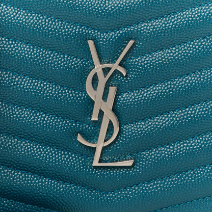 Saint Laurent Grain De Poudre Matelasse Monogram Mini Lou Camera Bag Petrol Green 8 of 11