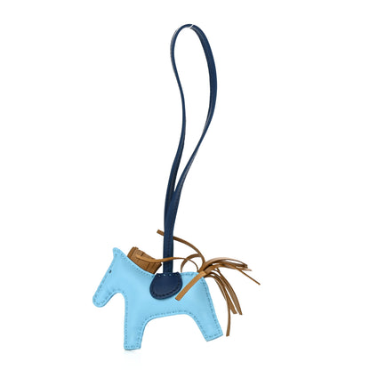 Hermes Milo Lambskin Grigri Rodeo Horse Bag Charm PM Celeste Bleu De Malte Kraft 1 of 5