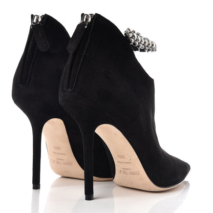 Jimmy Choo Suede Crystal Blaize 100 Ankle Boots 38.5 Black 4 of 14