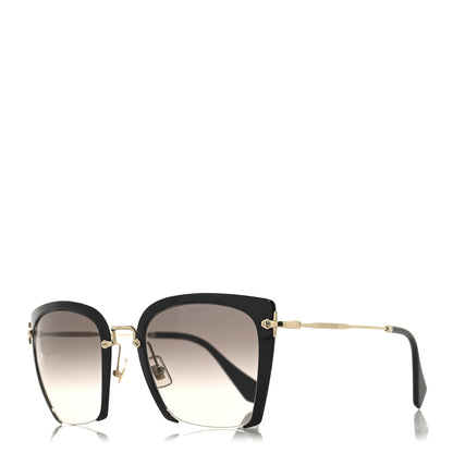 Miu Miu Metal Square Sunglasses SMU 52R Black Gold 1 of 7