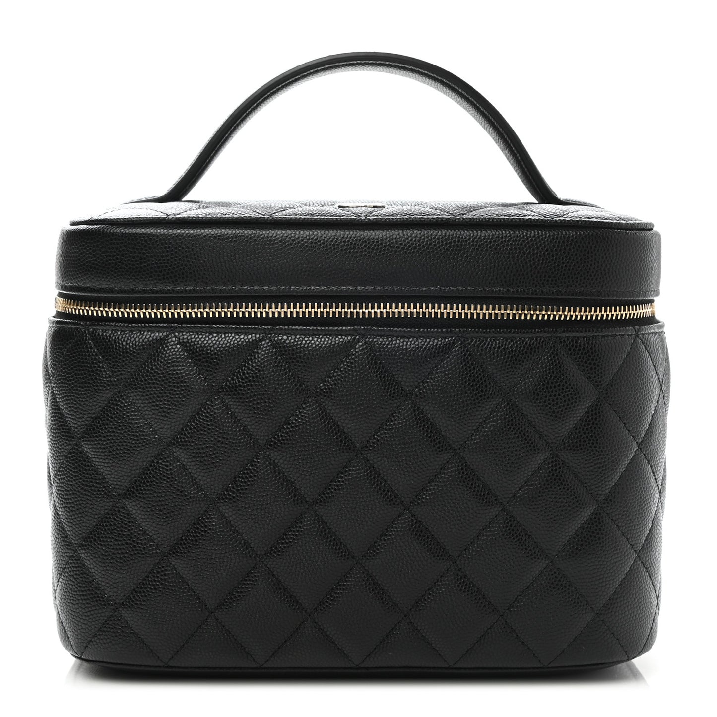 Caviar Quilted Large Vanity Pouch Black