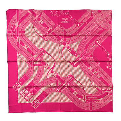Hermes Silk Mors A Jouets Chemise Scarf 90 Petunia Creme 1 of 4
