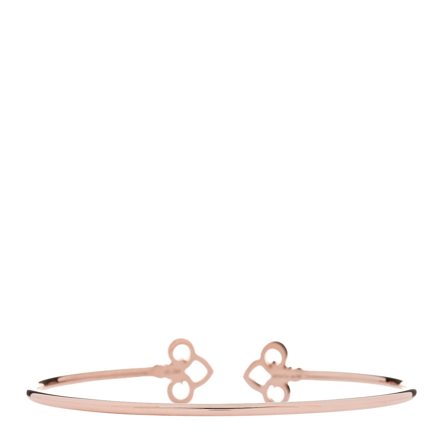 Tiffany 18K Rose Gold Diamond Fleur De Lis Wire Bracelet 2 of 3
