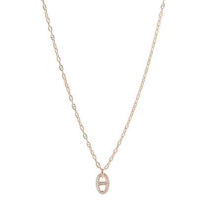 Hermes 18K Rose Gold Diamond PM New Farandole Pendant Necklace SH 1 of 5