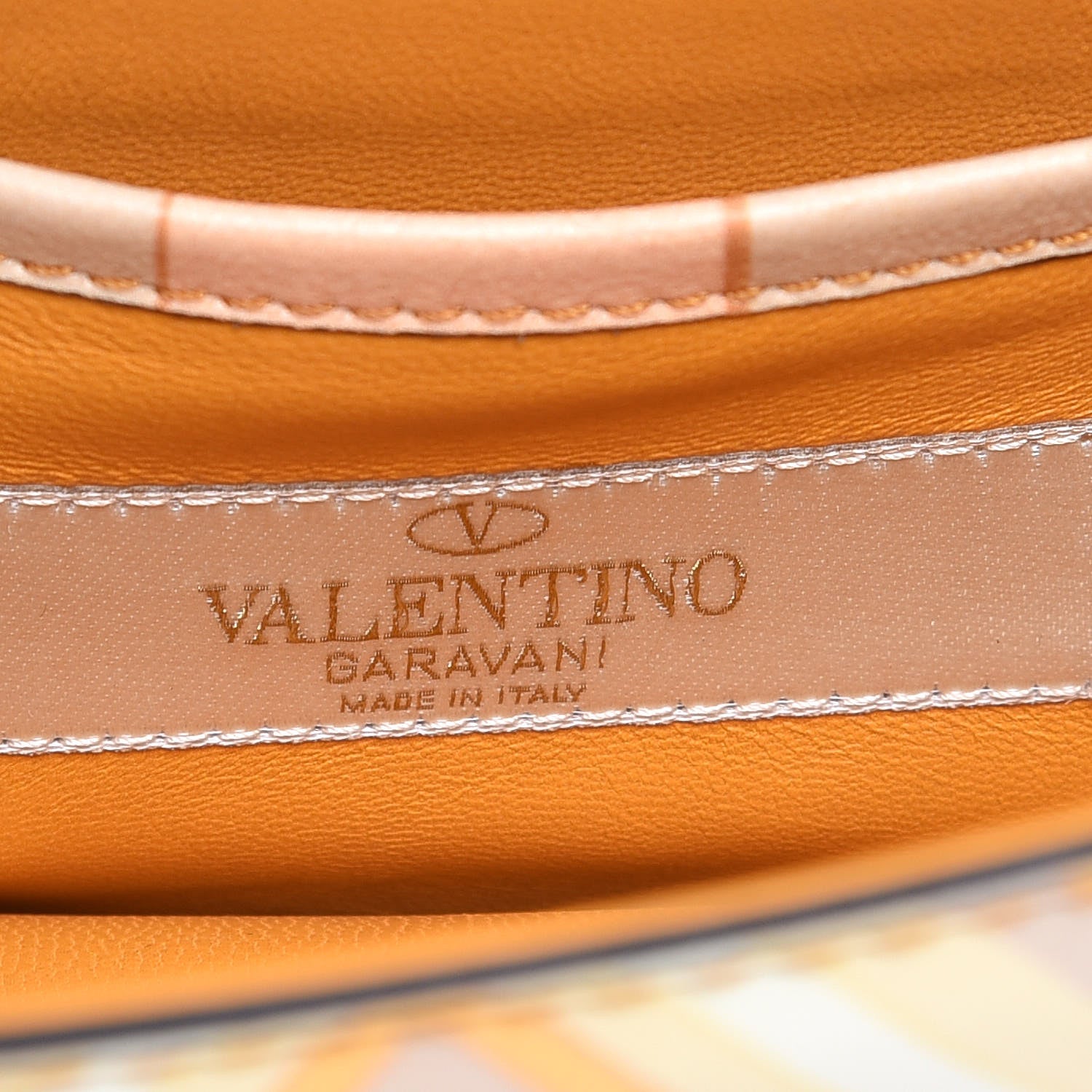 Valentino Garavani Vitello Native Couture 1975 Mini Glam Lock Rockstud Flap Mandarin Sorbet 8 of 9