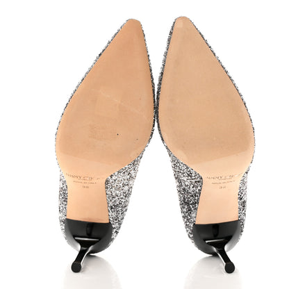 Jimmy Choo Coarse Glitter Degrade Pointy Toe Romy 100 Pumps 38 Light 38 Mocha Black 5 of 10