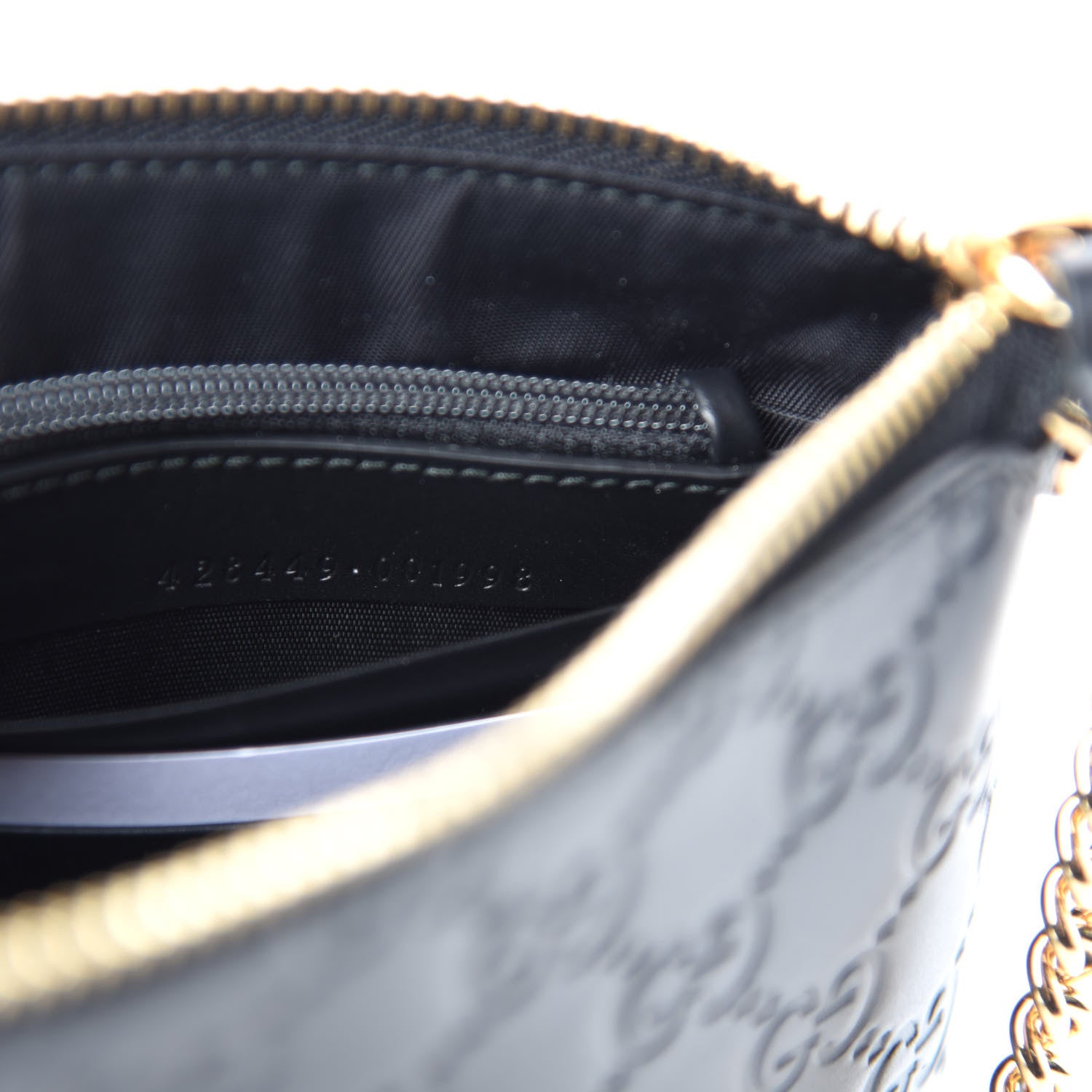 Gucci Guccissima Signature Wrist Wallet Black 9 of 11