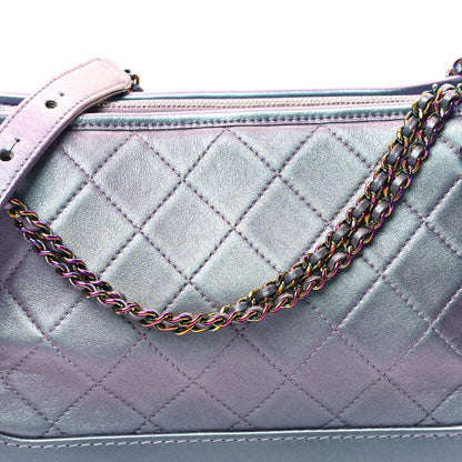 Chanel Iridescent Lambskin Calfskin Quilted Medium Gabrielle Hobo Light Purple 8 of 10