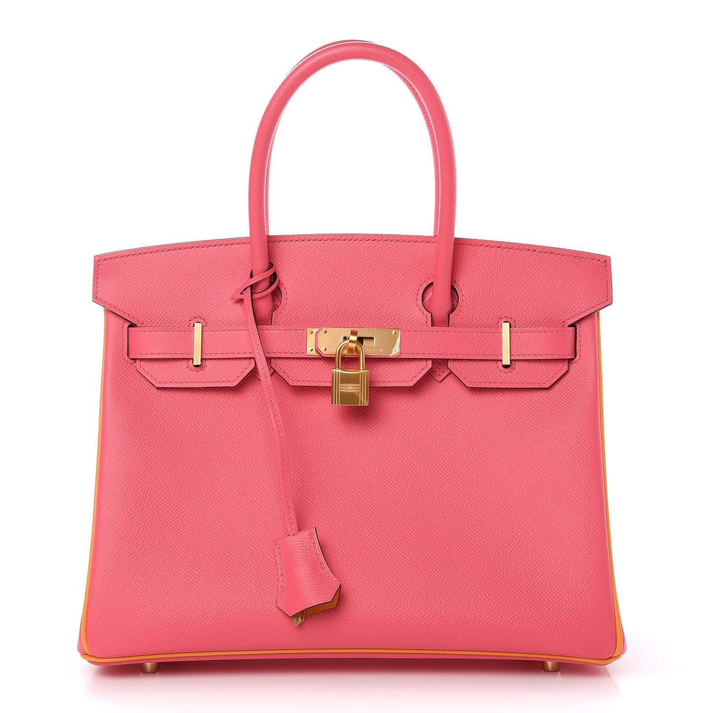 Epsom Horseshoe Birkin 30 Rose Azalee Jaune D'or