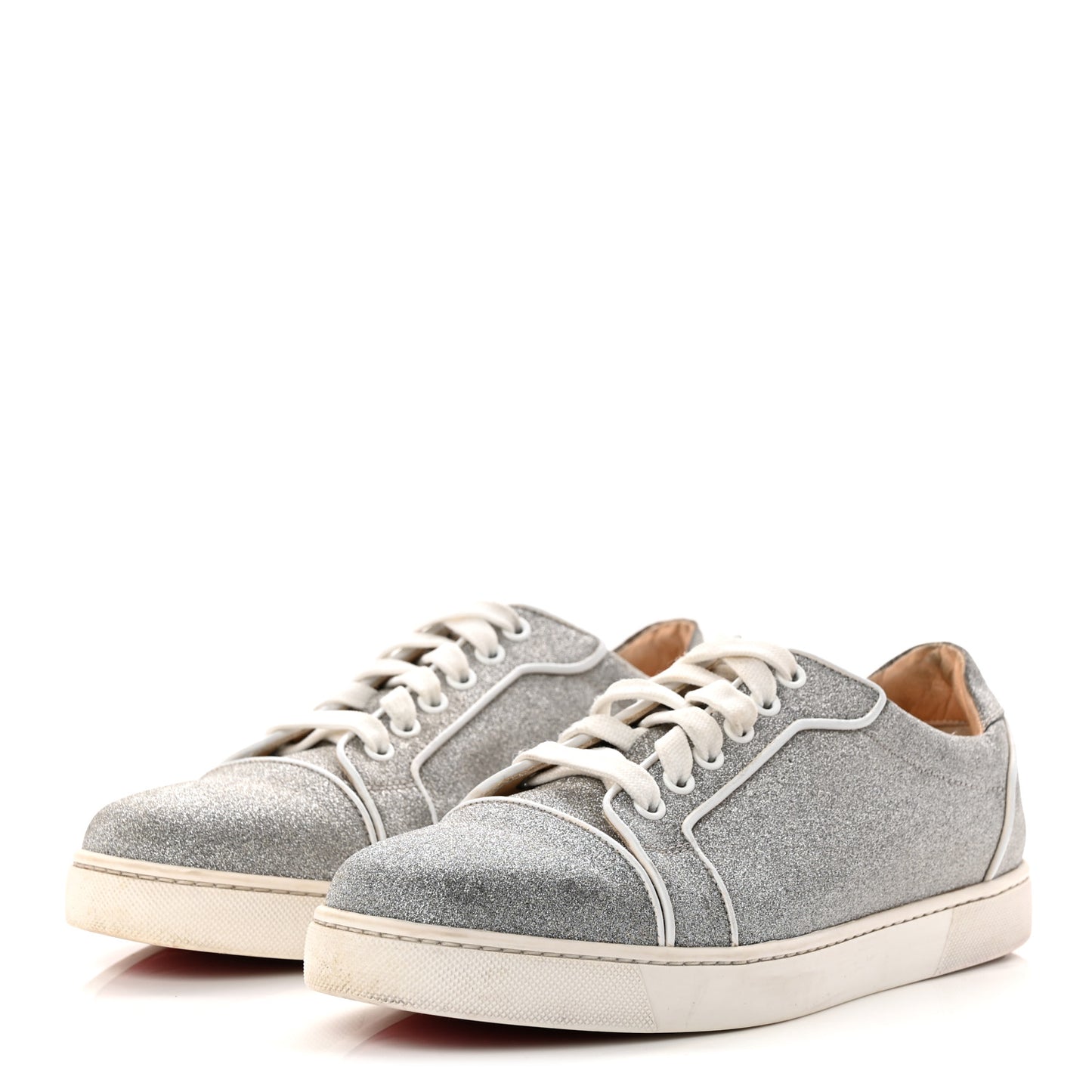 Glitter Calfskin Vieira Flat Sneakers 40.5 Silver