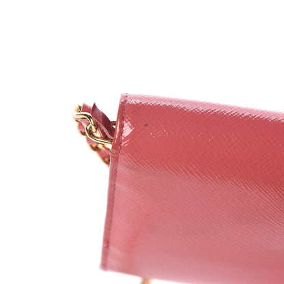 Prada Saffiano Vernice Metal Oro Chain Wallet 21 of 27