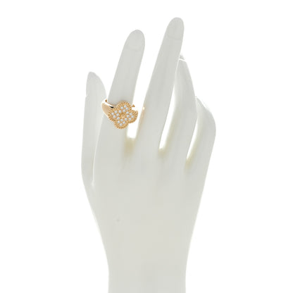 Van Cleef & Arpels 18K Yellow Gold Diamond Pave Vintage Alhambra Ring 52 6 2 of 4