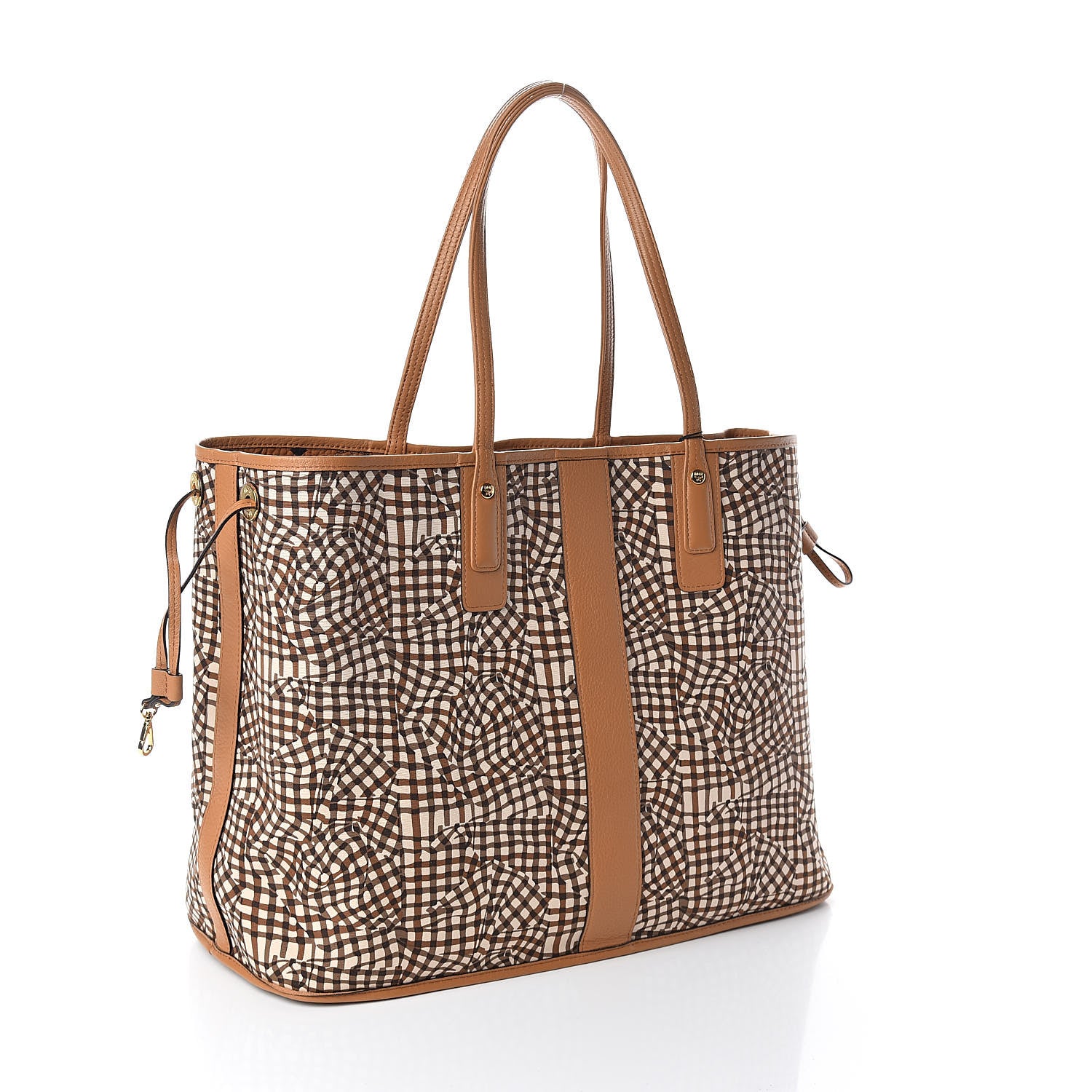 MCM Visetos Large Liz Reversible Shopper Tote Cognac 6 of 14
