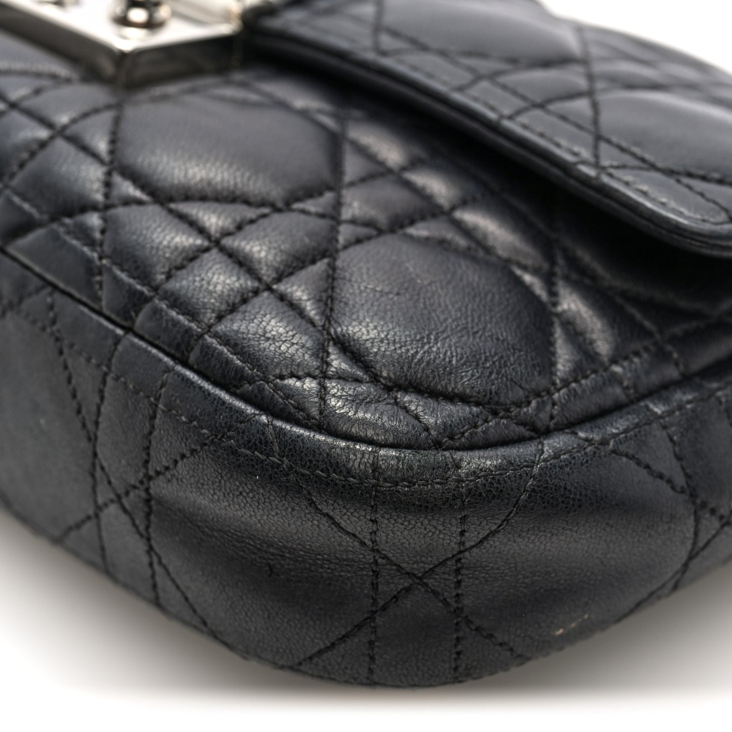 Lambskin Cannage Miss Dior Promenade Pouch Black