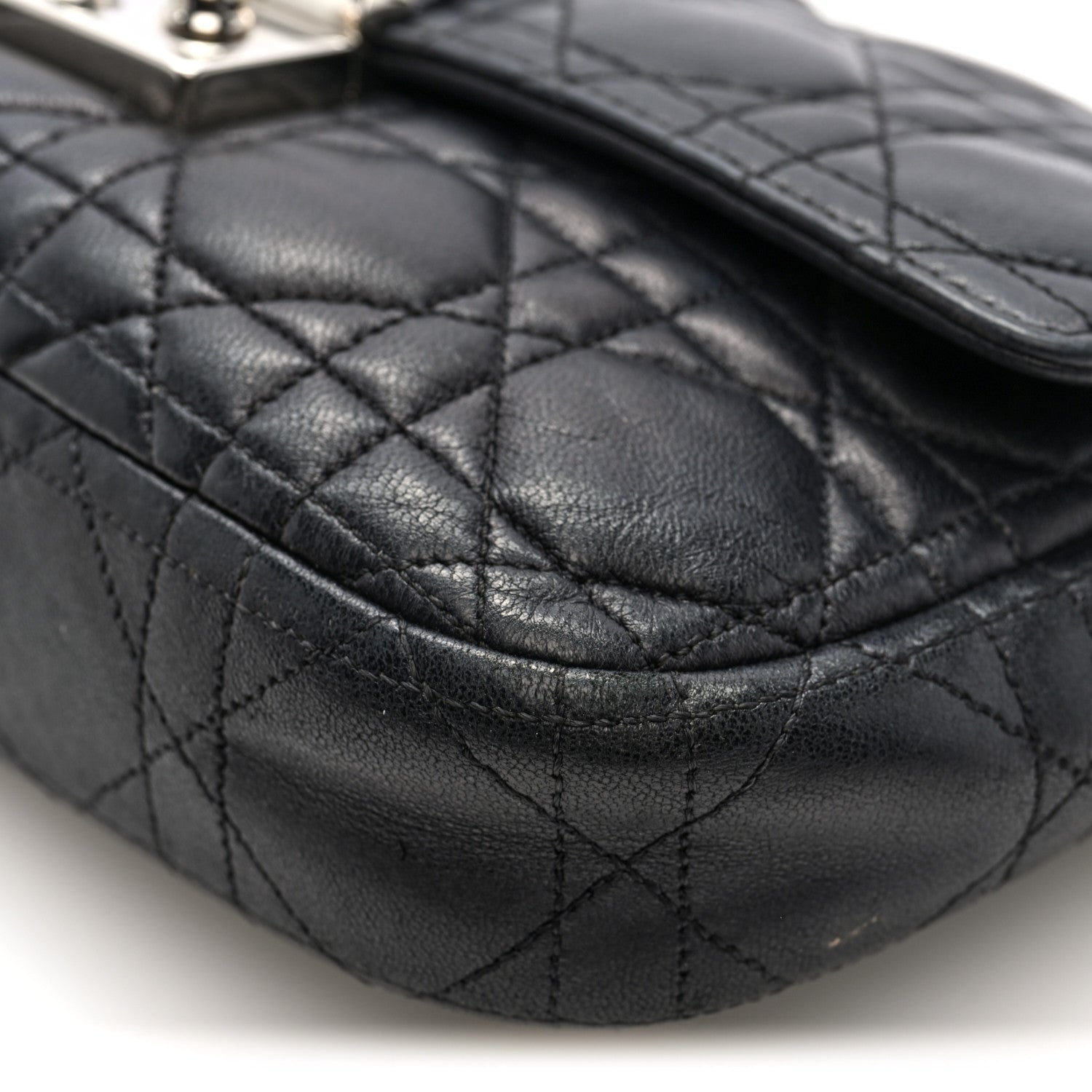 Christian Dior Lambskin Cannage Miss Dior Promenade Pouch Black 10 of 10