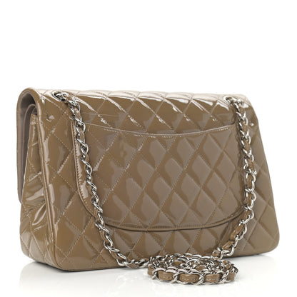 Chanel Patent Calfskin Quilted Jumbo Double Flap Grey 2 of 14