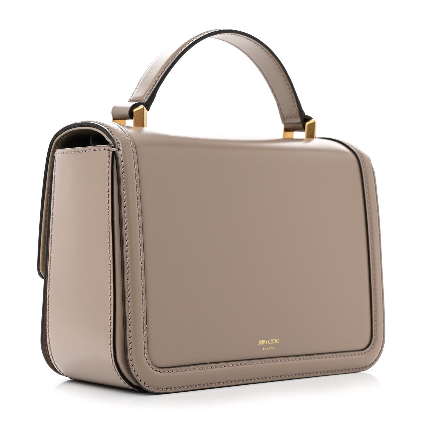 Calfskin Diamond Top Handle Crossbody Bag Taupe