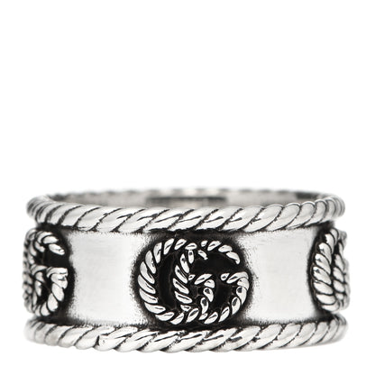 Gucci Sterling Silver Torchon GG Band Ring 54 6.75 3 of 7
