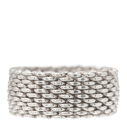 Tiffany Sterling Silver Mesh Somerset Ring 50 5.5 1 of 4